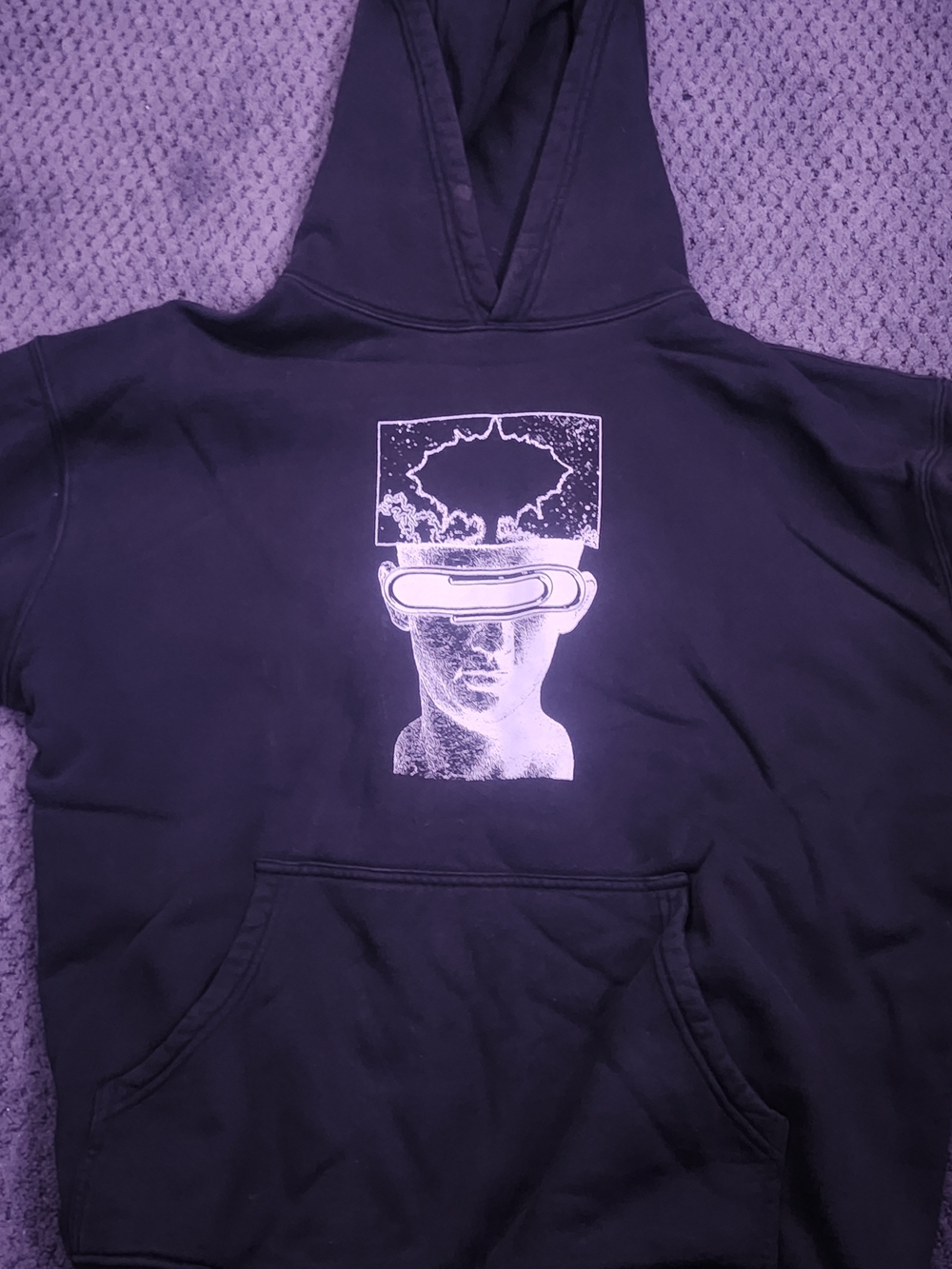 Brain Dead Black Graphic Hoodie with White Print